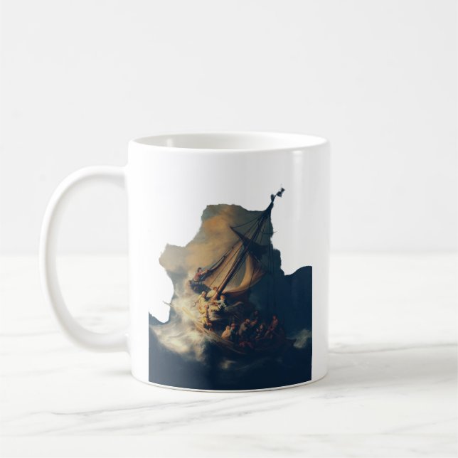 Der Sturm am Meer von Galiläa Kaffeetasse (Links)