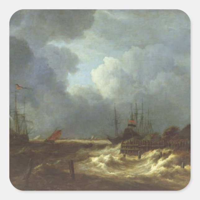 Der Sturm Quadratischer Aufkleber (Vorderseite)