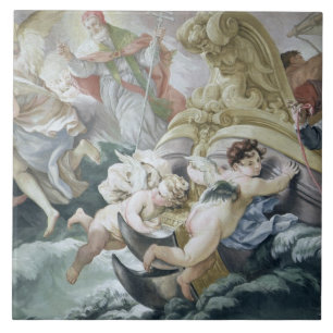 Der Sturm wunderbar beruhigt auf Kontakt mit Fliese