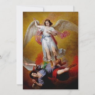 Der Sturz von Luzifer von Antonio Maria Esquivel Feiertagskarte
