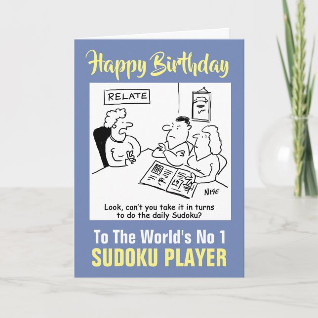 Der Sudoku-Spieler Nummer 1 - Happy Birthday Karte (Vorderseite)
