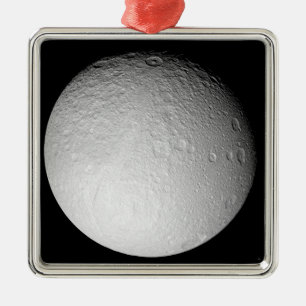 Der Südpol von Saturns Mond Tethys Silbernes Ornament