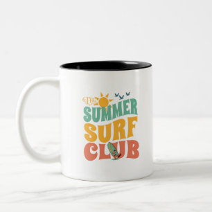 Der Summer Surf Club-Beach-Summer-Surf-Funny Zweifarbige Tasse