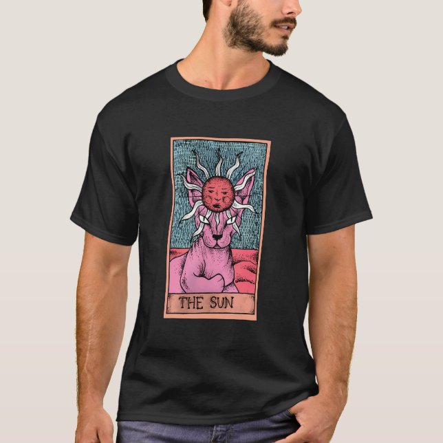 Der Sun Sphynx Cat Tarot Card Reader Gothic Occult T-Shirt (Vorderseite)