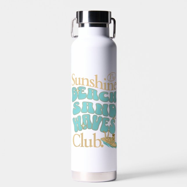 Der Sunshine Club, Strand, Sand, Waves Summer Quot Trinkflasche (Vorne)