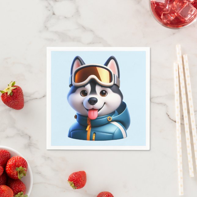 Der Super Husky Abenteurer Serviette (Beispiel)