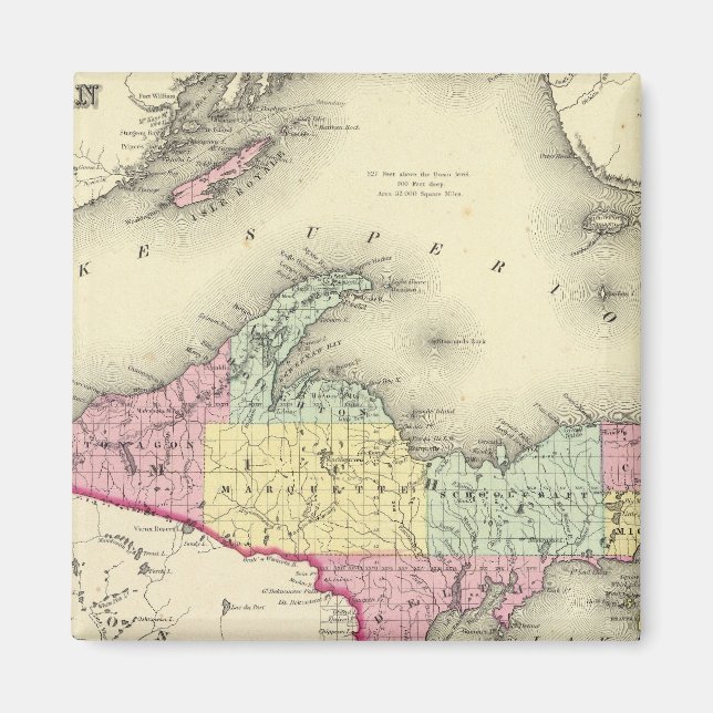 Der Superior-See und der nördliche Teil von Michig Magnet (Vorne)