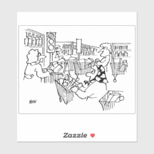 Der Supermarkt hat in den Aisles eine Ampel. Spaß Aufkleber