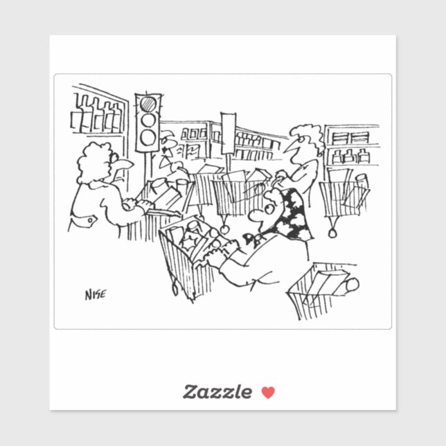 Der Supermarkt hat in den Aisles eine Ampel. Spaß Aufkleber (Blatt)