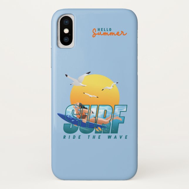 Der Surfer fährt die Welle | F Case-Mate iPhone Hülle (Rückseite)