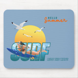 Der Surfer fährt die Welle   F Mousepad