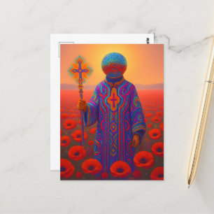 Der Surreal-Psychedelic-Priester Postkarte