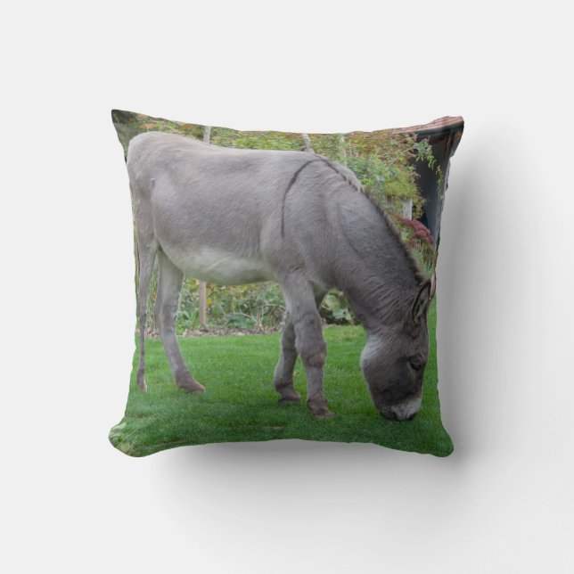 Der süße Donkey im Garten Kissen (Vorderseite)