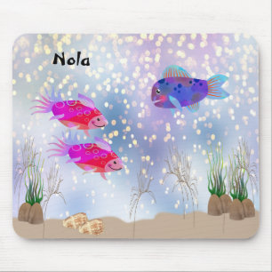 Der süße Fisch & Pflanzen im Meer Mousepad