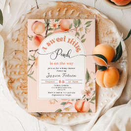 Der süße kleine Pfirsich ist auf dem Weg Babydusch Einladung