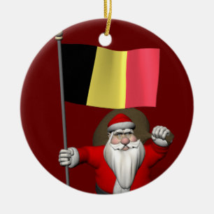 Der süße Weihnachtsmann mit Abtritt Belgiens Keramik Ornament