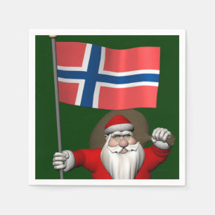 Der süße Weihnachtsmann mit Abtritt Norwegens Serviette