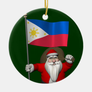 Der süße Weihnachtsmann mit dem Ende der Philippin Keramik Ornament