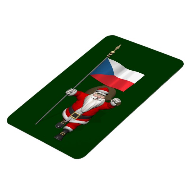 Der süße Weihnachtsmann mit der Flagge der Tschech Magnet (Linke Seite)