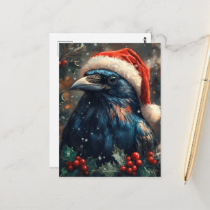 Der süße Weihnachtsrabe Postkarte