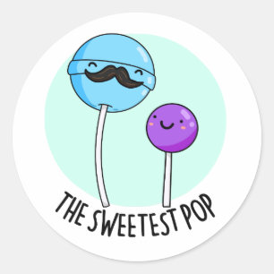 Der süßeste Pop Funny Lollipop Pun Runder Aufkleber