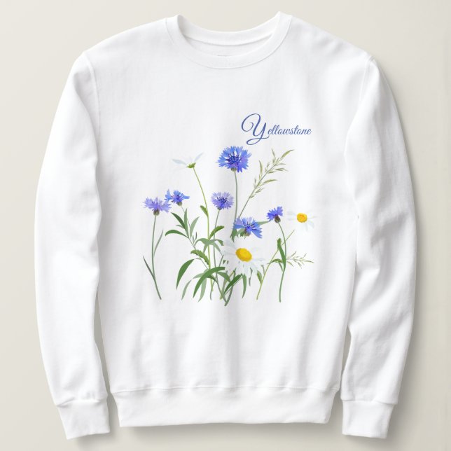Der Sweatshirt-Yellowstone-Wildblumen der Frauen Sweatshirt (Design vorne)