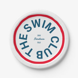 Der Swim Club Blue Wappen Red Strip Pappteller