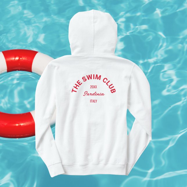 Der Swim Club Custom Red Wappen Swimmingpool Hoodie (Von Creator hochgeladen)