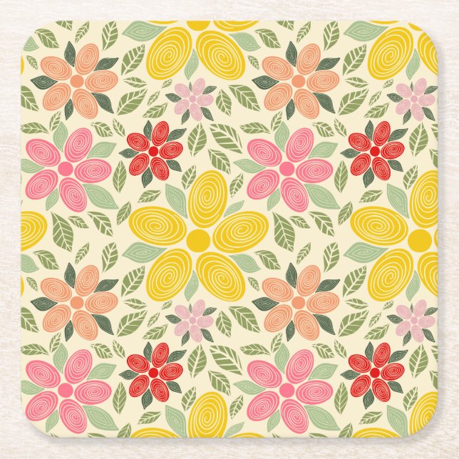 Der Swirl Garden Coaster Rechteckiger Pappuntersetzer (Vorderseite)