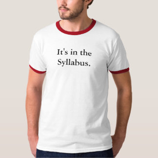 Der Syllabus-Shirt des Lehrers T-Shirt