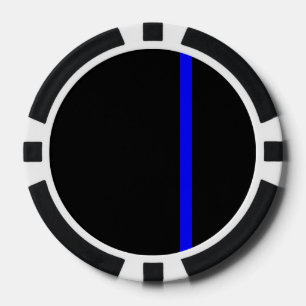 Der symbolische vertikale Stil der Thin Blue Line Pokerchips