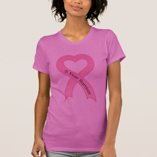 Der T - Shirt 5 Jahr-Überlebend-Rosa-Band-Frauen
