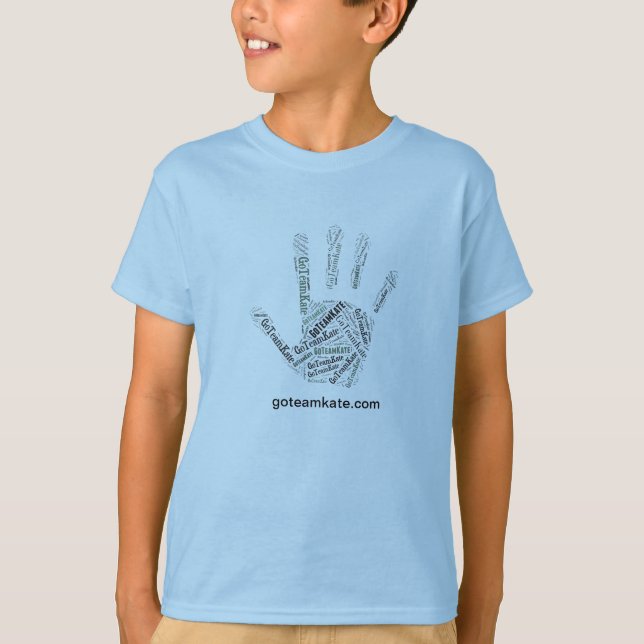 Der T - Shirt-Blau-Hand GoTeamKate Kindes T-Shirt (Vorderseite)