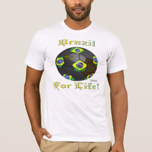 Der T - Shirt Brasilien-Fußball-Fan 4 Leben-Männer