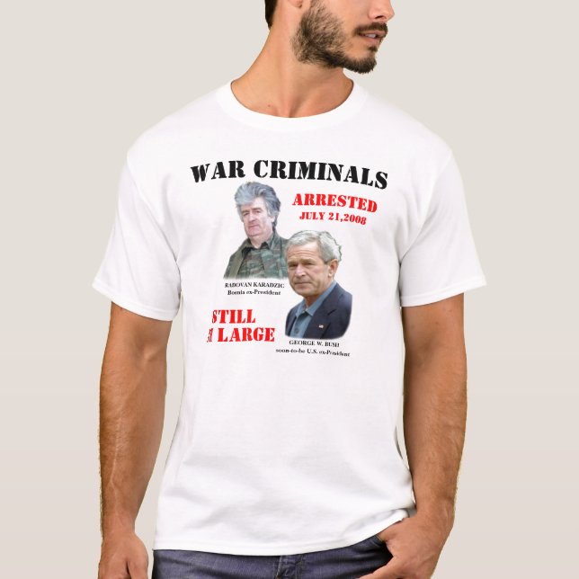 Der T - Shirt BUSH-/KARADZIC-Männer (Vorderseite)