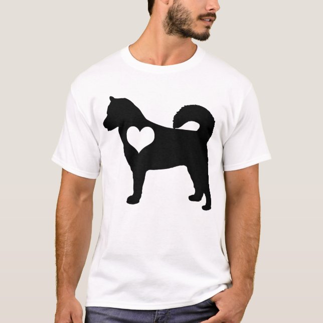 Der T - Shirt der alaskischer Malamute-Herz-Männer (Vorderseite)
