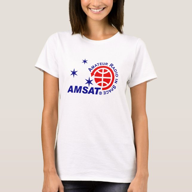 Der T - Shirt der AMSAT Logo-Frauen (Vorderseite)