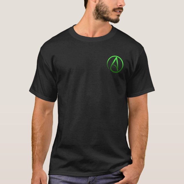 Der T - Shirt der atheistischen Männer des Symbols (Vorderseite)