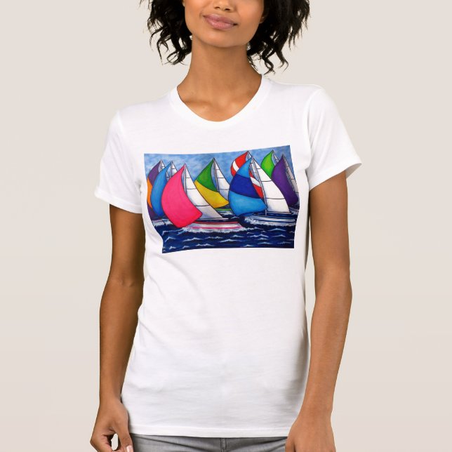 Der T - Shirt der bunten Regatta-Frauen (Vorderseite)