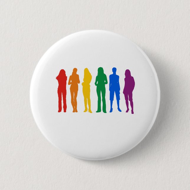 Der T - Shirt der Gay Pride-Frauen Button (Vorderseite)