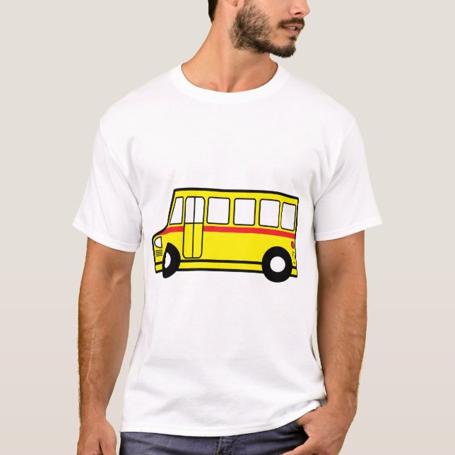 Der T - Shirt der gelben Schulbus-Männer (Vorderseite)