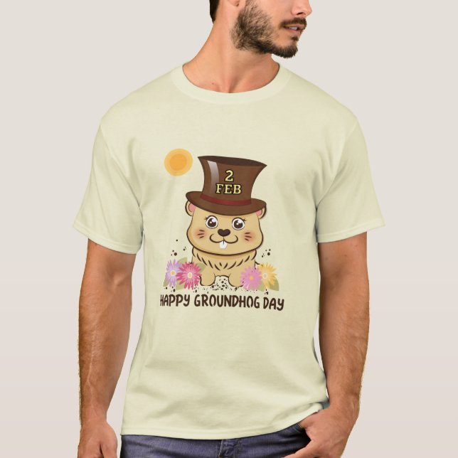 DER T - SHIRT DER GLÜCKLICHEN GROUNDHOG TAGESam 2. (Vorderseite)