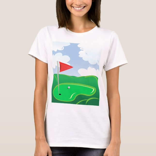 Der T - Shirt der Golf-Kurs-Grün-Frauen (Vorderseite)