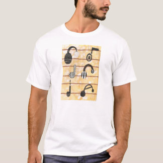 Der T - Shirt der Kopfhörer-musikalischen Männer