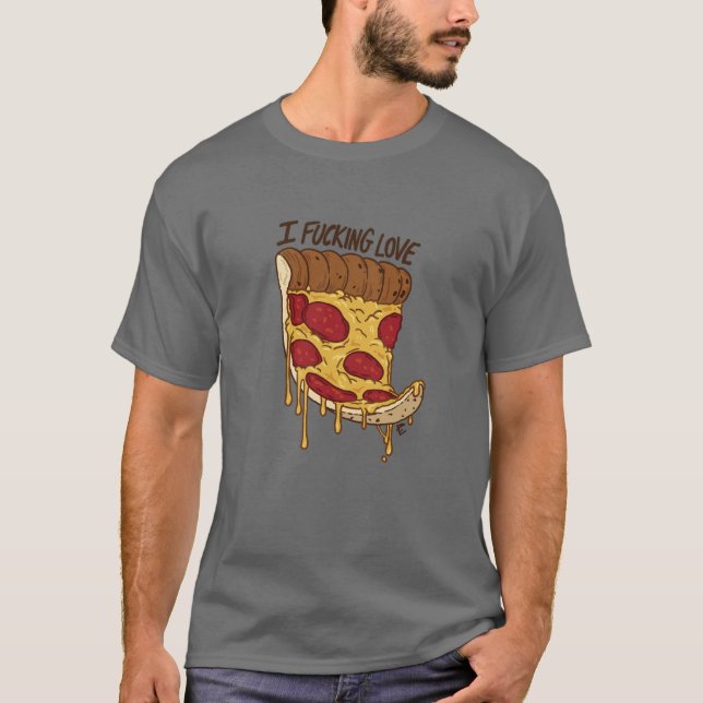 Der T - Shirt der Liebepizza-Männer (Vorderseite)