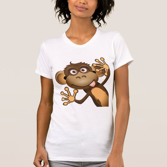 Der T - Shirt der lustigen Affe-Frauen (Vorderseite)