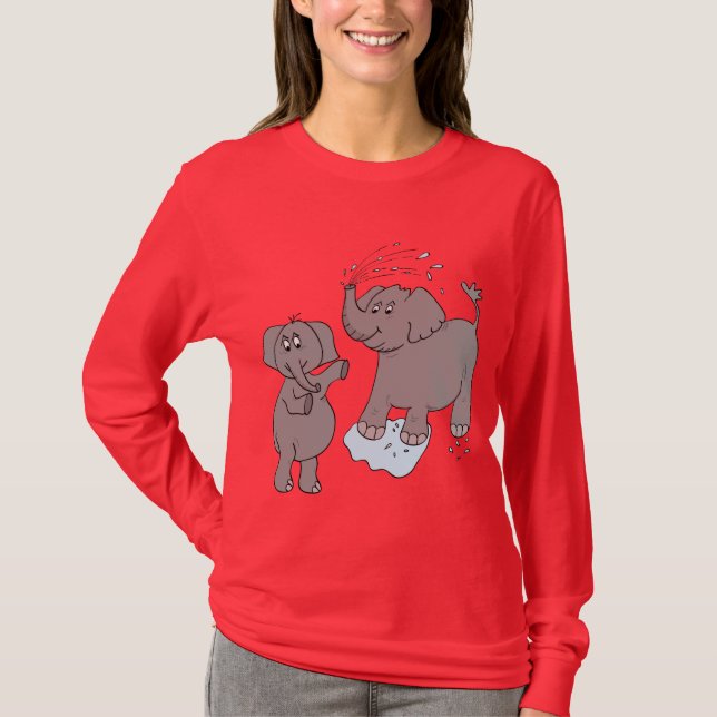 der T - Shirt der lustigen Elefant"Karton" Frauen (Vorderseite)