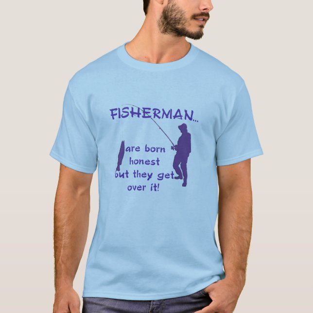 Der T - Shirt der lustigen Fischer-Männer (Vorderseite)