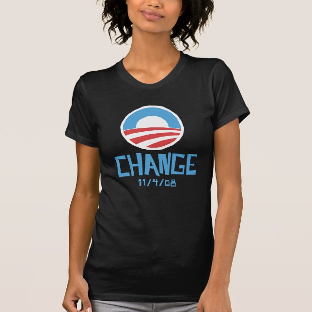 Der T - Shirt der Obama-Änderungs-dunklen Frauen (Vorderseite)