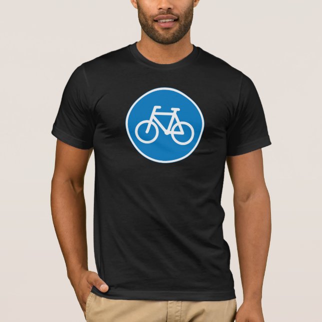 Der T - Shirt der Radfahren-Verkehrsschild-Männer (Vorderseite)